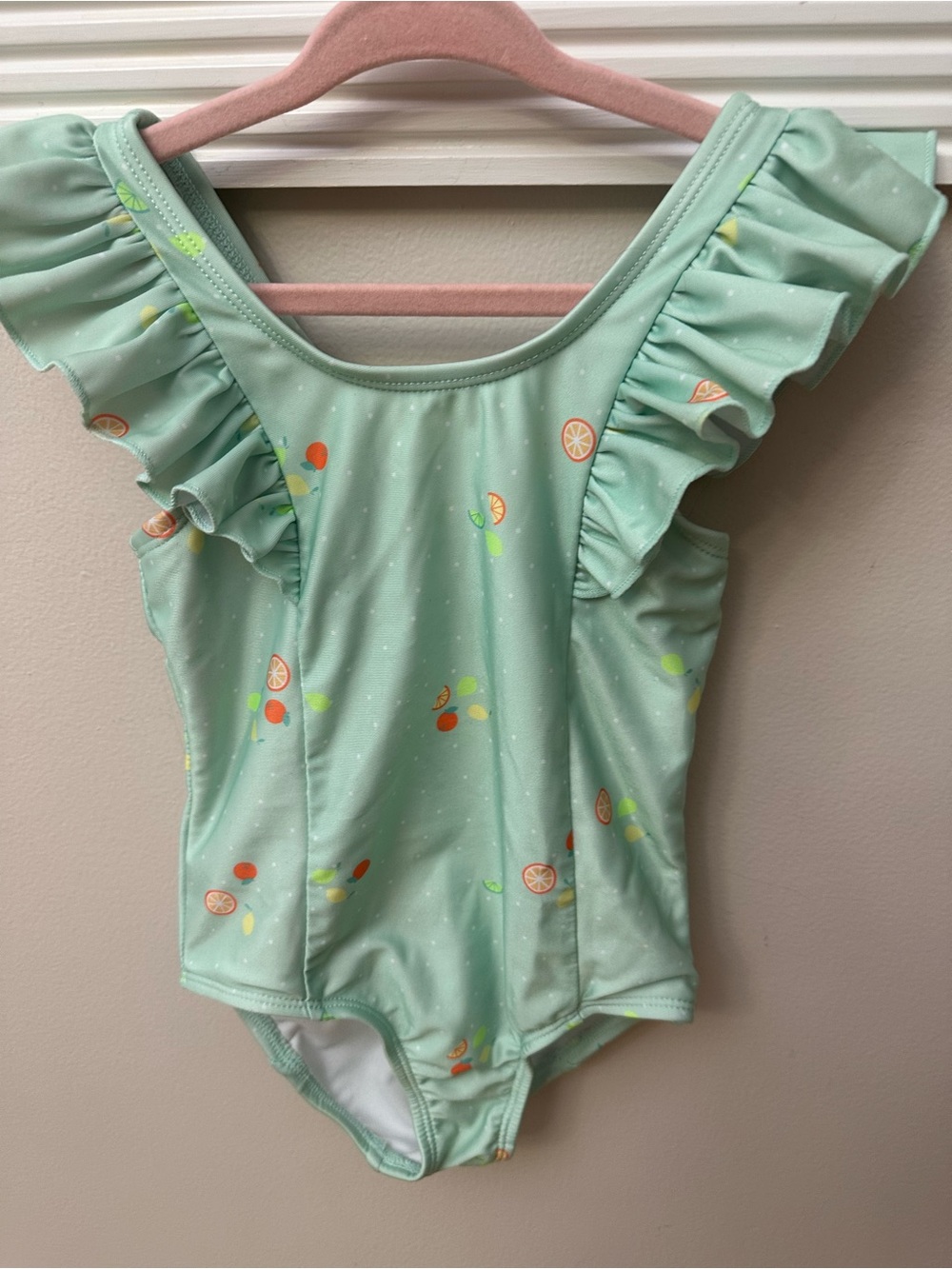 Cat & Jack Mint Green Fruit Ruffle Bathing Suit
